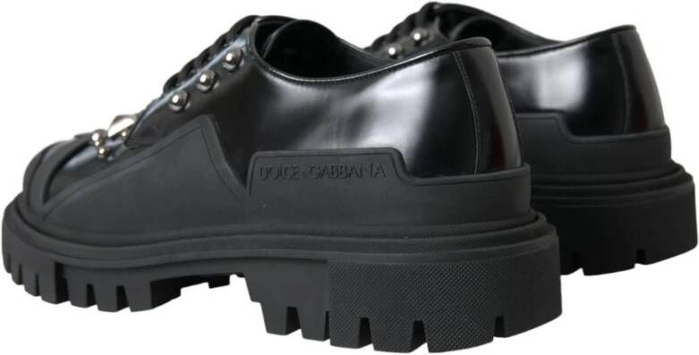 Dolce & Gabbana Studded Leather Trekking Sneakers Black Heren