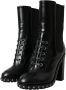 Dolce & Gabbana Studded Leren Veterschoenen Enkellaarzen Black Dames - Thumbnail 3