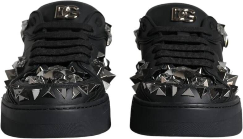 Dolce & Gabbana Studded Low-Top Lace-Up Sneakers Black Heren