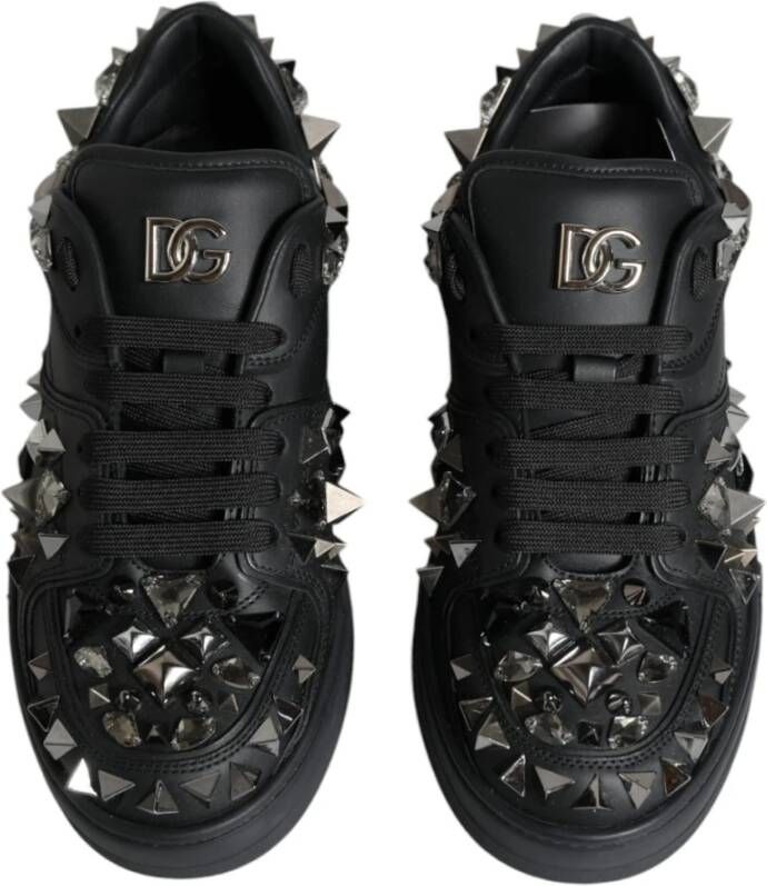 Dolce & Gabbana Studded Low-Top Lace-Up Sneakers Black Heren