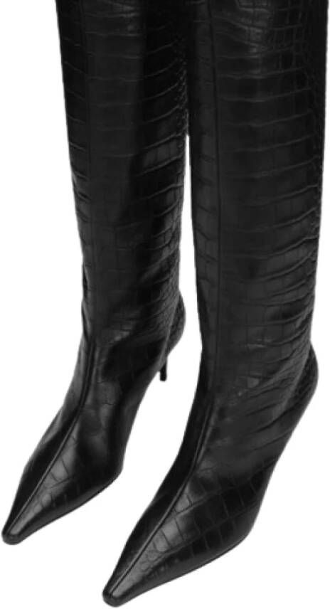 Dolce & Gabbana Suede Boot met DG Logo Hak Black Dames