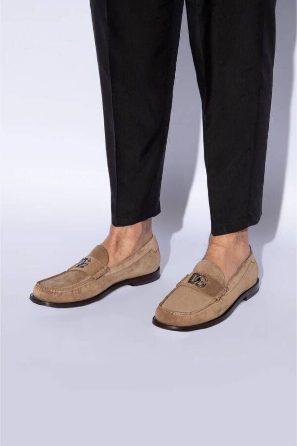 Dolce & Gabbana Suède loafers Beige Heren