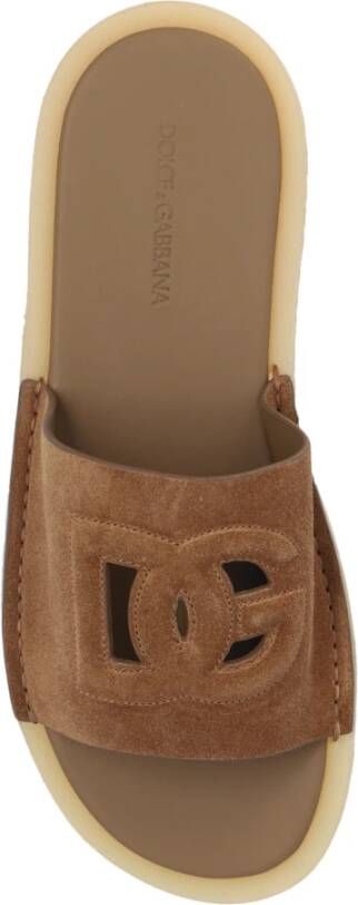 Dolce & Gabbana Suède pantoffels Brown Heren