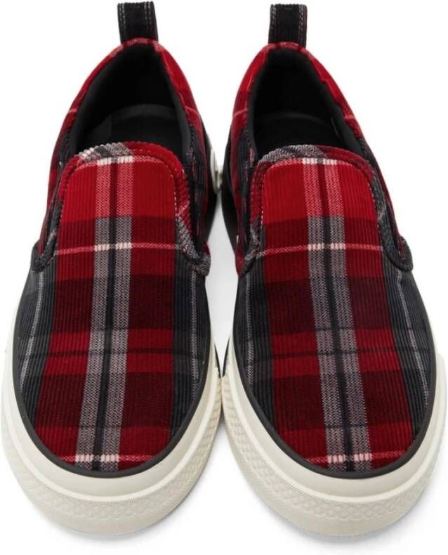 Dolce & Gabbana Tartan Slip-On Katoenen Sneakers Red Heren