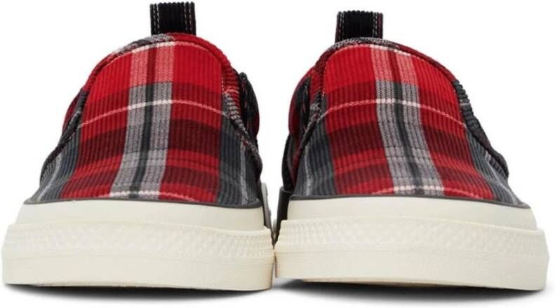 Dolce & Gabbana Tartan Slip-On Katoenen Sneakers Red Heren