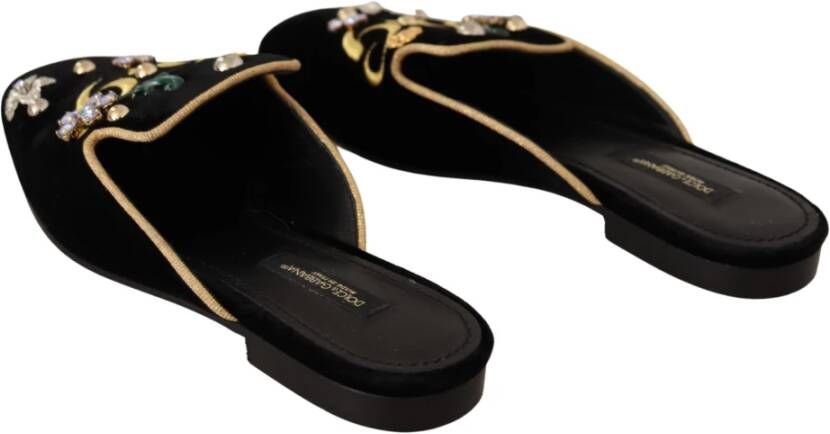 Dolce & Gabbana Teenslippers Sliders Zwart Dames