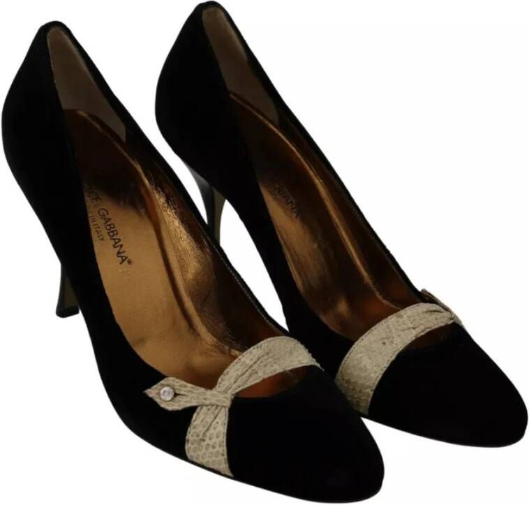 Dolce & Gabbana Velvet Ayers High Heels Pumps Schoenen Black Dames