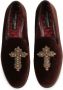 Dolce & Gabbana Velvet Jewel Moccasins Leather Insole Red Dames - Thumbnail 3