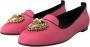 Dolce & Gabbana Velvet Loafers met Gouden Hart Detail Pink Dames - Thumbnail 4