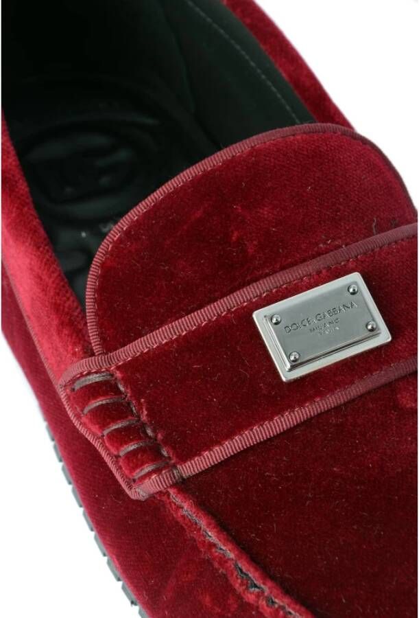 Dolce & Gabbana Velvet Loafers voor Mannen Red Heren