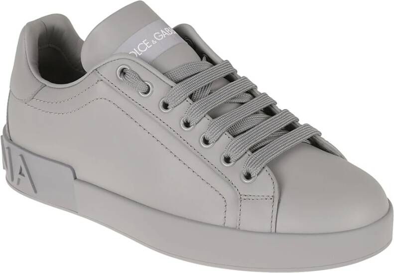 Dolce & Gabbana Verhoog je Sneaker Game met Sneaker Bassa Vitello Nappato Gray Heren