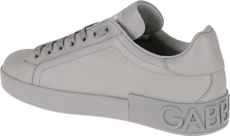 Dolce & Gabbana Verhoog je Sneaker Game met Sneaker Bassa Vitello Nappato Gray Heren