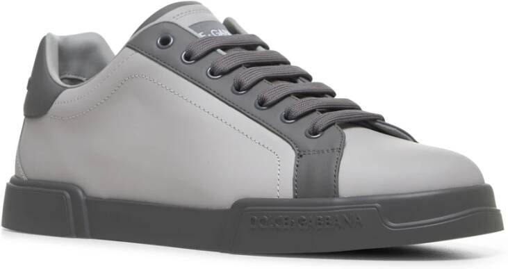 Dolce & Gabbana Veterschoenen van leer parelkleur Gray Heren