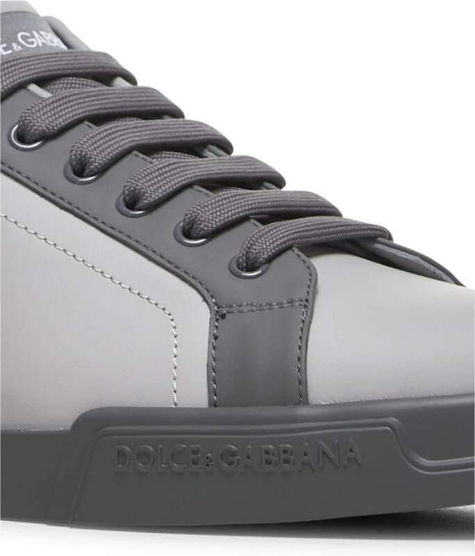 Dolce & Gabbana Veterschoenen van leer parelkleur Gray Heren