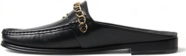 Dolce & Gabbana Visconti Ketting Hanger Leren Jurkschoenen Black Heren