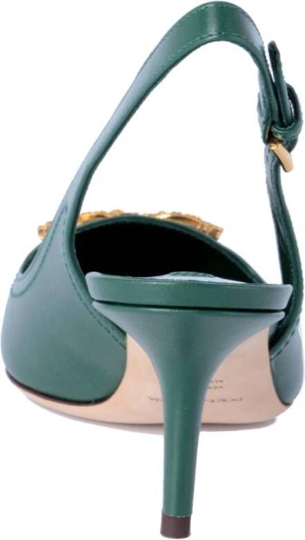 Dolce & Gabbana Vrouwen Devotion Heeled Slingback Sandalen Green Dames