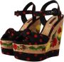 Dolce & Gabbana Multicolor Charmeuse Plateau Sleehak Sandalen Multicolor Dames - Thumbnail 3