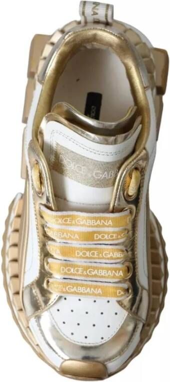 Dolce & Gabbana Wit Goud Lage Top Sneakers Logo Multicolor Dames