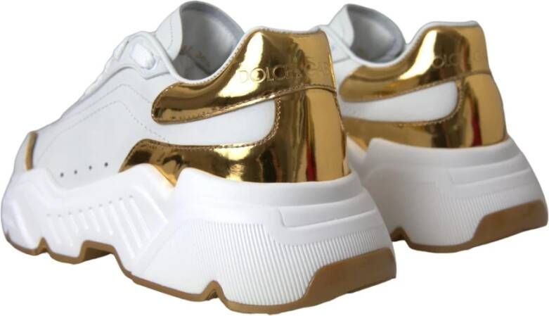 Dolce & Gabbana Wit Goud Lage Top Sneakers White Dames