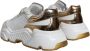 Dolce & Gabbana Wit Goud Leren Sneakers Logo Details White Dames - Thumbnail 4