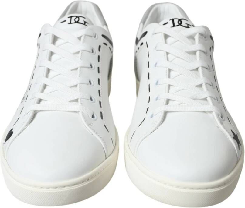 Dolce & Gabbana Wit Grijs Leren Love Milano Sneakers White Heren