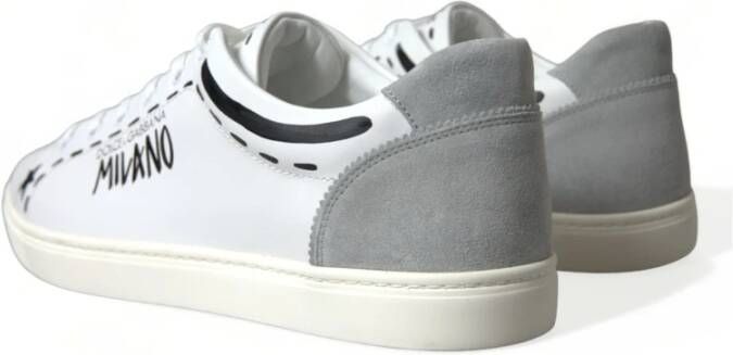 Dolce & Gabbana Wit Grijs Leren Love Milano Sneakers White Heren