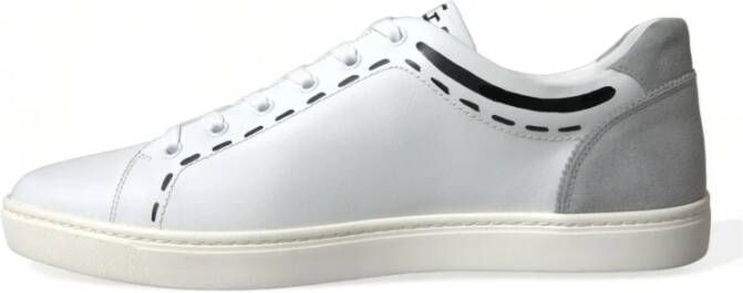 Dolce & Gabbana Wit Grijs Leren Love Milano Sneakers White Heren