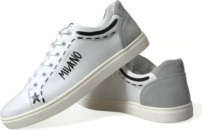 Dolce & Gabbana Wit Grijs Leren Love Milano Sneakers White Heren