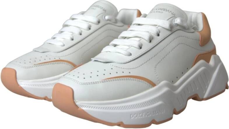 Dolce & Gabbana Wit Perzik Lage Sneakerschoenen White Dames