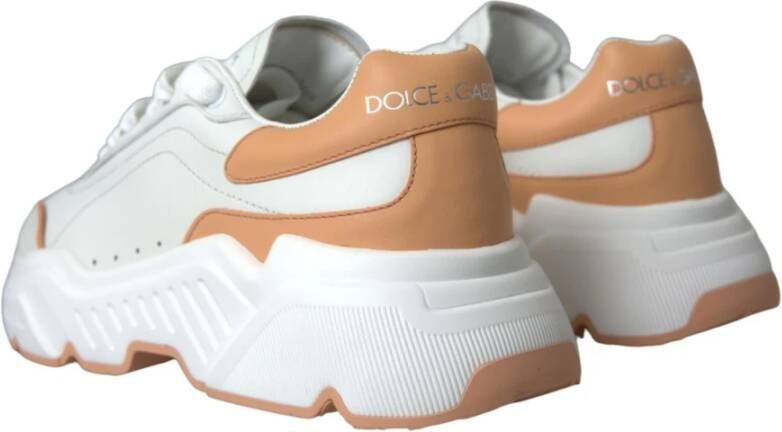 Dolce & Gabbana Wit Perzik Lage Sneakerschoenen White Dames