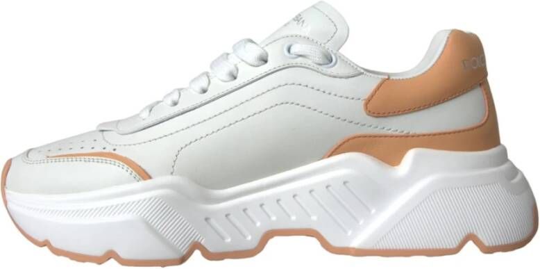 Dolce & Gabbana Wit Perzik Lage Sneakerschoenen White Dames