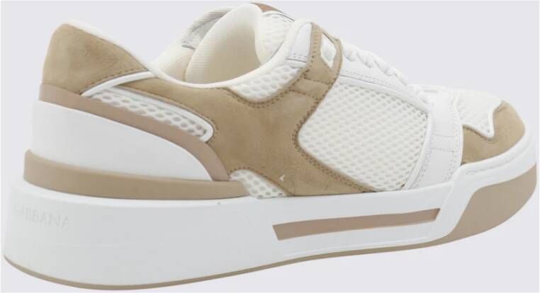 Dolce & Gabbana Witte Beige Sneakers met Logo Details White Heren