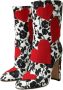 Dolce & Gabbana Bloemenprint Enkellaarzen Rood Zwart Multicolor Dames - Thumbnail 3