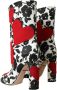 Dolce & Gabbana Bloemenprint Enkellaarzen Rood Zwart Multicolor Dames - Thumbnail 4