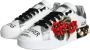 Dolce & Gabbana Witte Bloemen Leren Lage Sneakers White Dames - Thumbnail 3