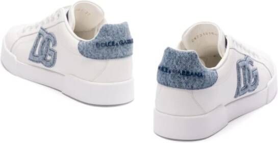 Dolce & Gabbana Witte en Lichtblauwe Sneakers Beige Dames