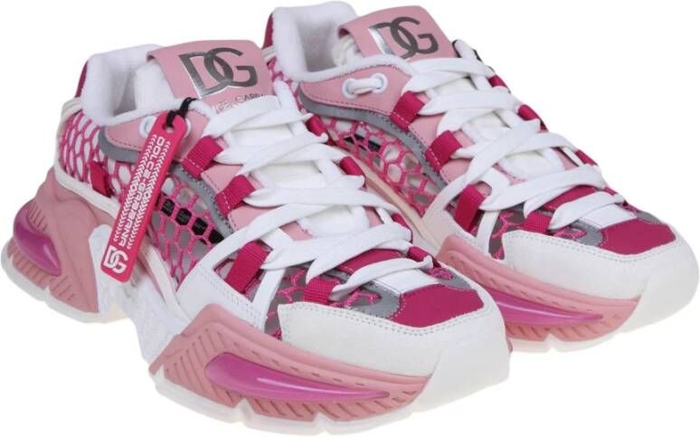 Dolce & Gabbana Witte en Roze Airmaster Sneakers Multicolor Dames