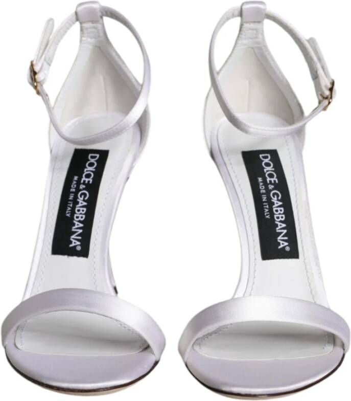 Dolce & Gabbana Witte Enkelband Sandalen Hoge Kwaliteit White Dames