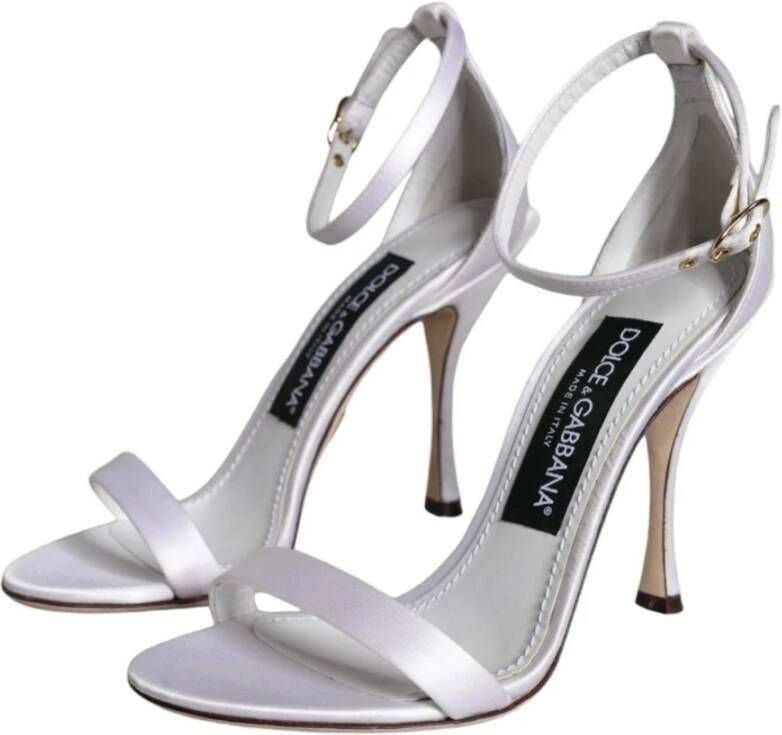 Dolce & Gabbana Witte Enkelband Sandalen Hoge Kwaliteit White Dames