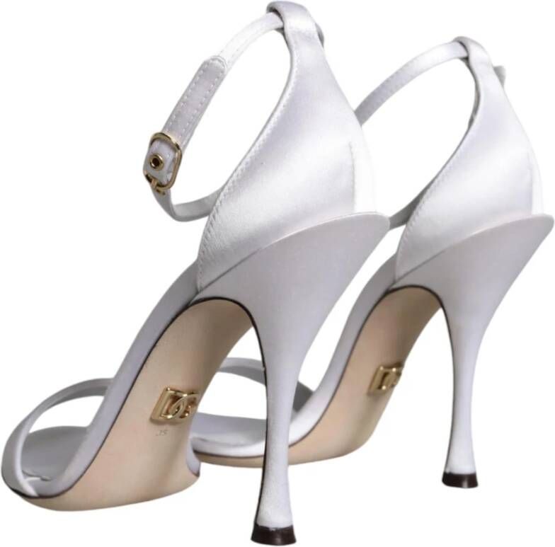 Dolce & Gabbana Witte Enkelband Sandalen Hoge Kwaliteit White Dames