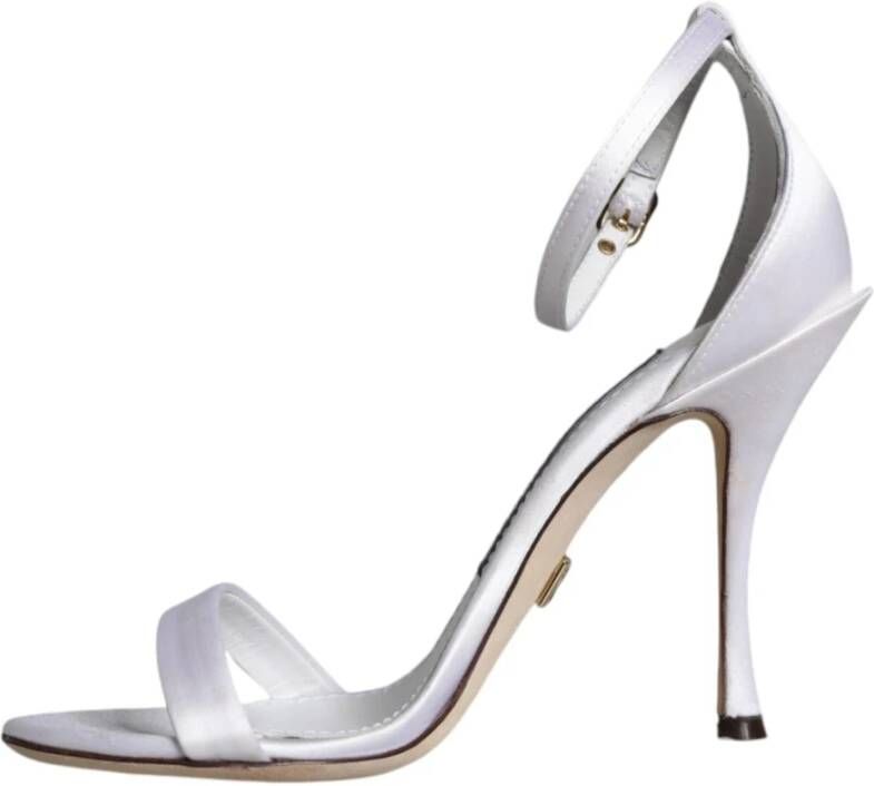 Dolce & Gabbana Witte Enkelband Sandalen Hoge Kwaliteit White Dames