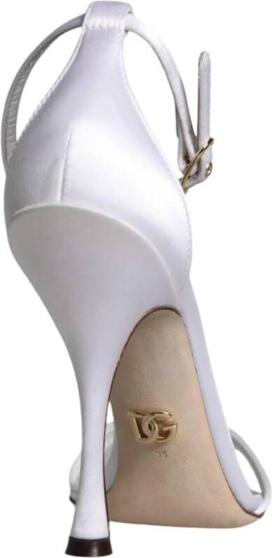 Dolce & Gabbana Witte Enkelband Sandalen Hoge Kwaliteit White Dames