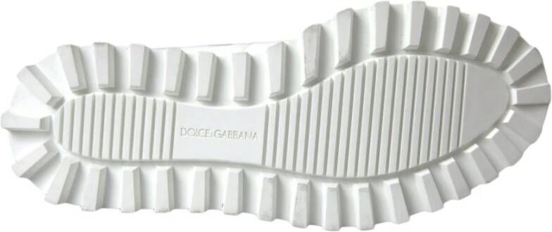 Dolce & Gabbana Witte Enkellaarzen met Logo Details White Heren