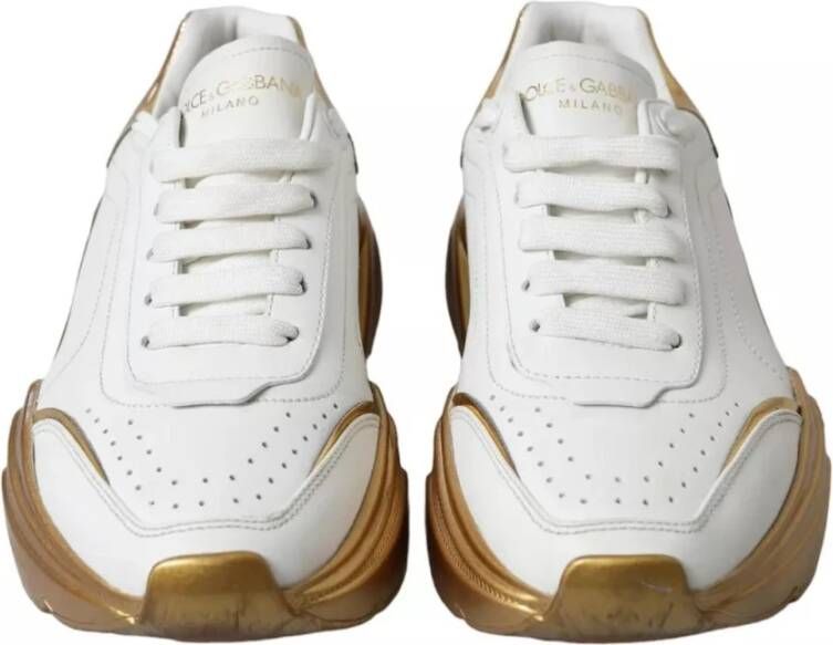 Dolce & Gabbana Witte Gouden Lage Top Sneakers White Dames