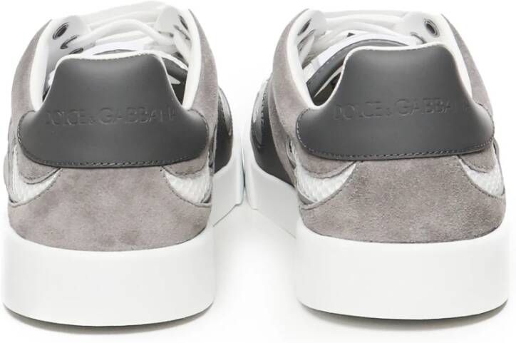 Dolce & Gabbana Witte Grijze Sneakers met Vuurlogo White Heren