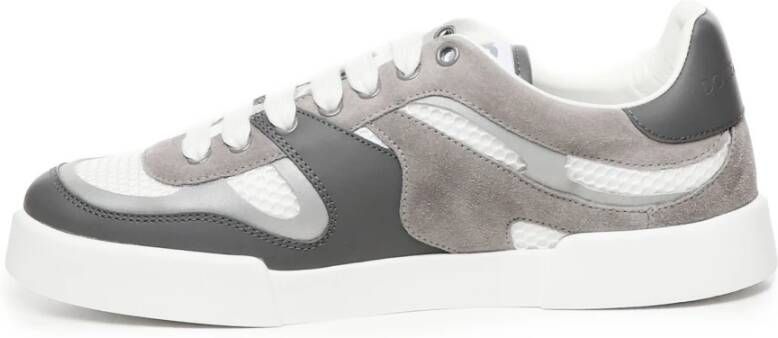 Dolce & Gabbana Witte Grijze Sneakers met Vuurlogo White Heren