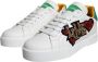 Dolce & Gabbana Witte Groene Leren Sneakers White Dames - Thumbnail 3