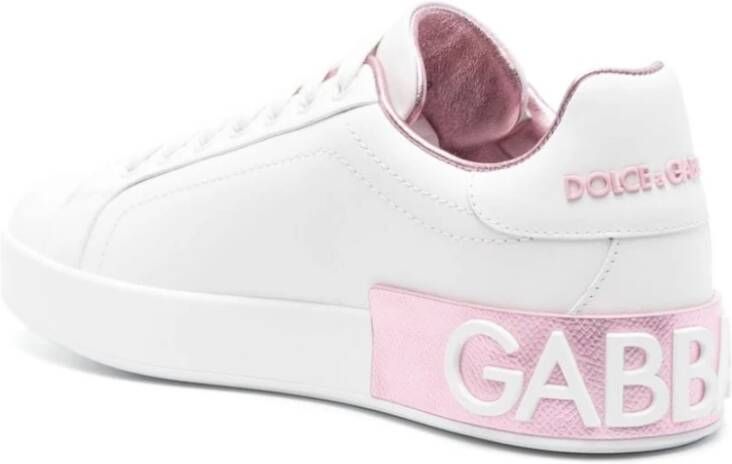 Dolce & Gabbana Witte Kalfsleren Sneakers White Dames