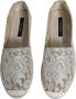 Dolce & Gabbana Witte Kant Espadrilles met Rubberen Zool White Dames - Thumbnail 3