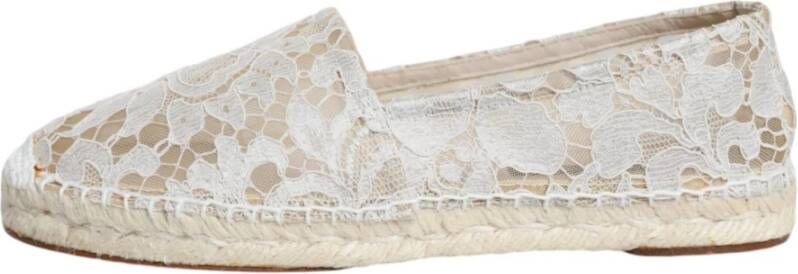 Dolce & Gabbana Witte Kant Espadrilles met Rubberen Zool White Dames